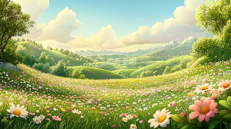 高清大图下载【趣麦麦图】阳光明媚的田园风光