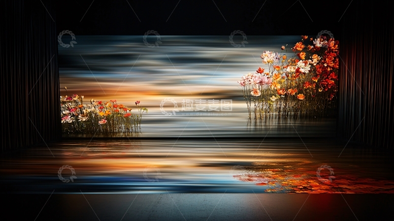 高清大图下载【趣麦麦图】舞台上的花卉背景