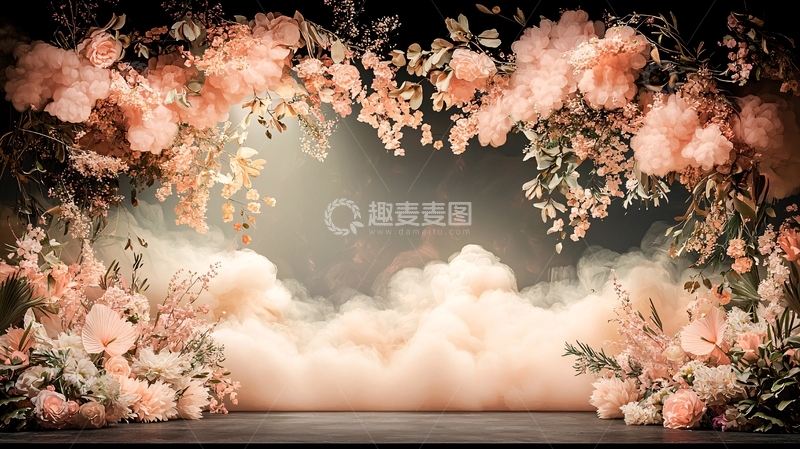 高清大图下载【趣麦麦图】粉色鲜花拱门