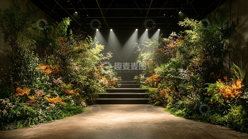 高清大图下载【趣麦麦图】舞台绿植装饰灯光