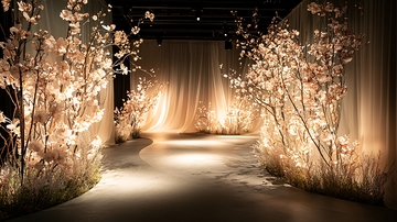 花树环绕的通道