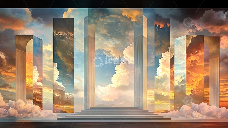 高清大图下载【趣麦麦图】通往天空的门
