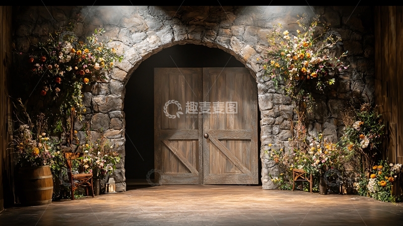 高清大图下载【趣麦麦图】乡村谷仓大门舞台布景