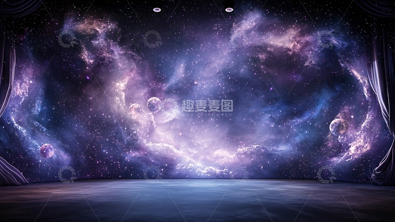 高清大图下载【趣麦麦图】绚丽星云宇宙背景图