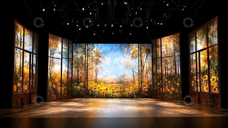 高清大图下载【趣麦麦图】秋日森林舞台背景