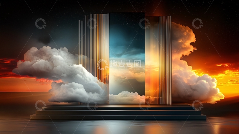 高清大图下载【趣麦麦图】-通往云端的门