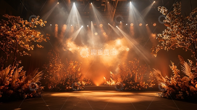 高清大图下载【趣麦麦图】舞台灯光下的梦幻场景