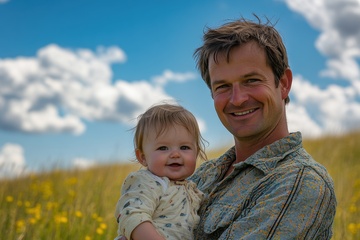 抱着孩子的父亲1