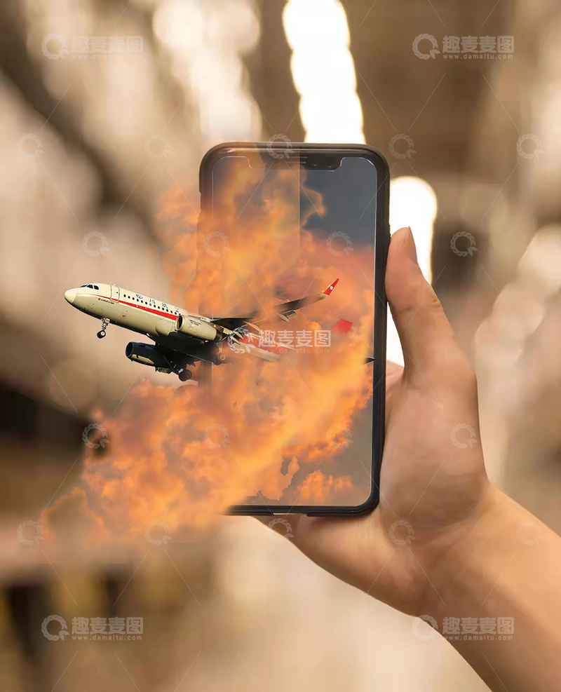 高清大图下载【趣麦麦图】手机视界：烈焰中的飞行梦魇