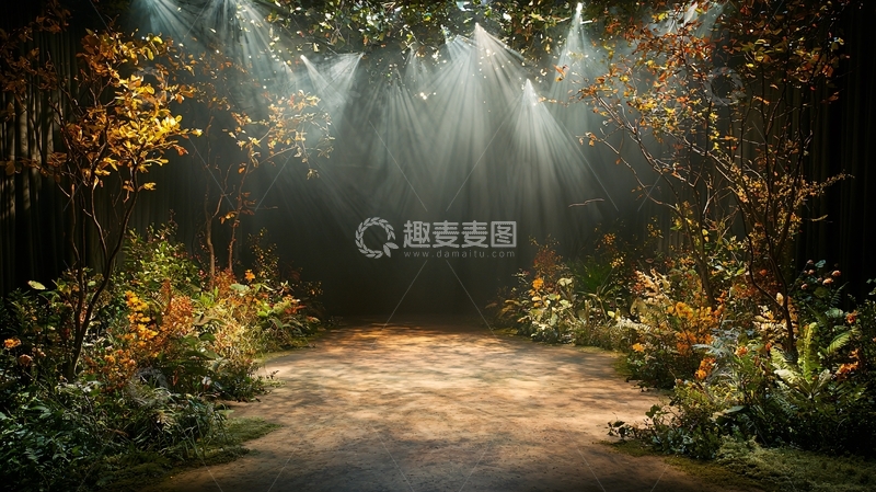 高清大图下载【趣麦麦图】神秘森林光线小路