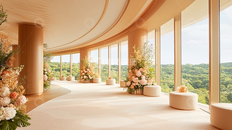 高清大图下载【趣麦麦图】宽敞明亮的室内走廊