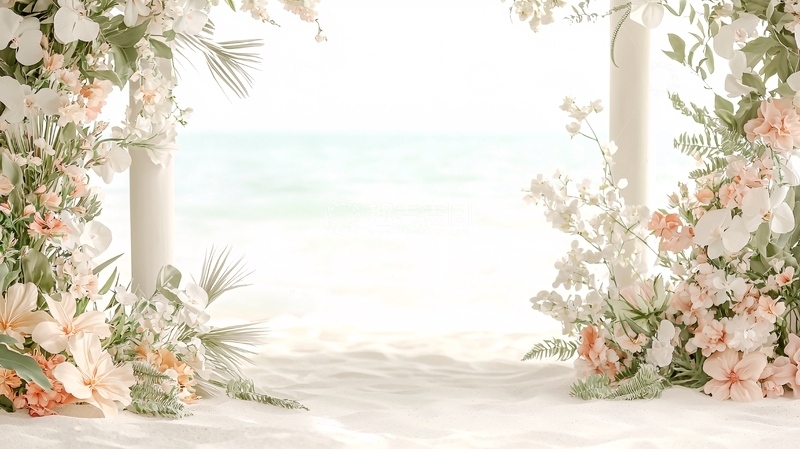 高清大图下载【趣麦麦图】花朵围绕的白色拱门