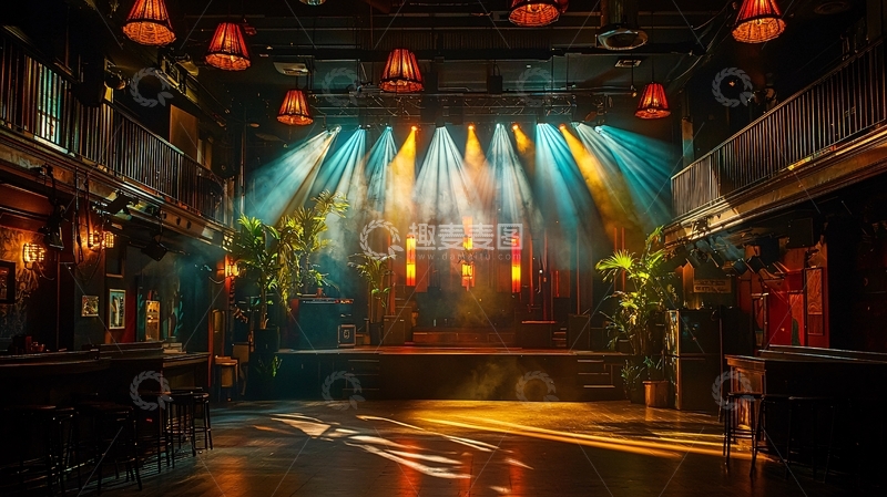 高清大图下载【趣麦麦图】舞台灯光效果炫酷酒吧