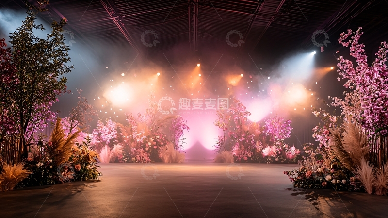 高清大图下载【趣麦麦图】舞台鲜花灯光