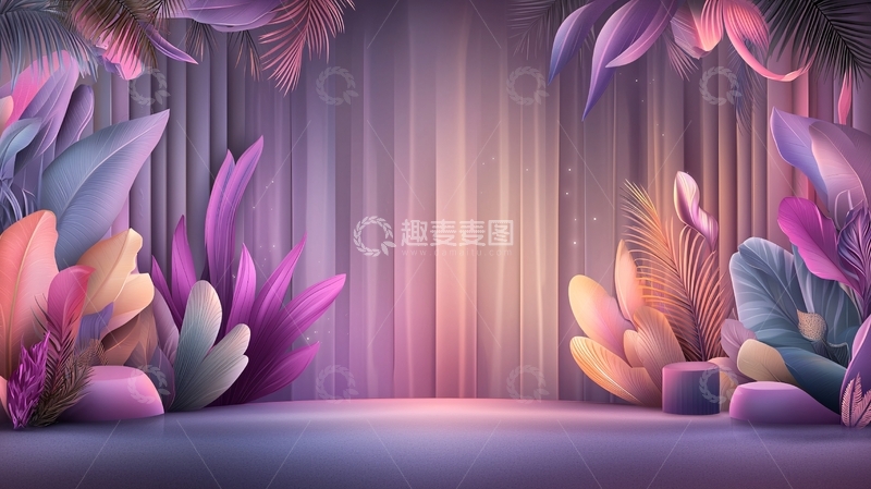 高清大图下载【趣麦麦图】梦幻紫色植物背景