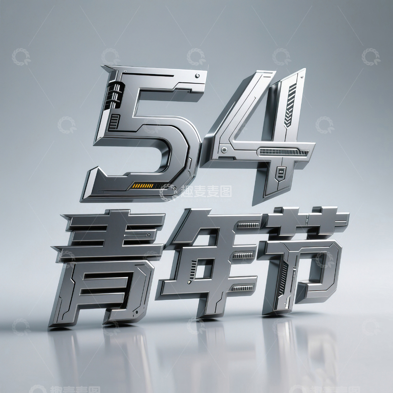 高清大图下载【趣麦麦图】54青年节科技机械感艺术字设计46