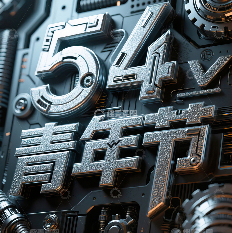 高清大图下载【趣麦麦图】54青年节科技机械感艺术字设计41