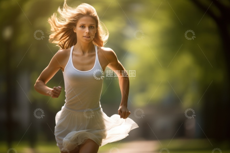 高清大图下载【趣麦麦图】跑步的一位女性