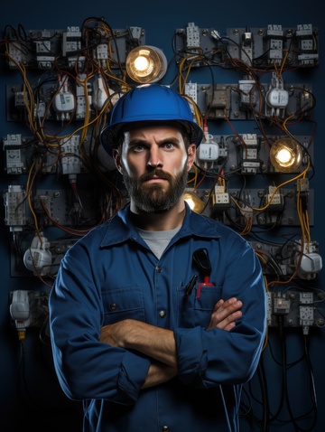 一位电工师傅特写