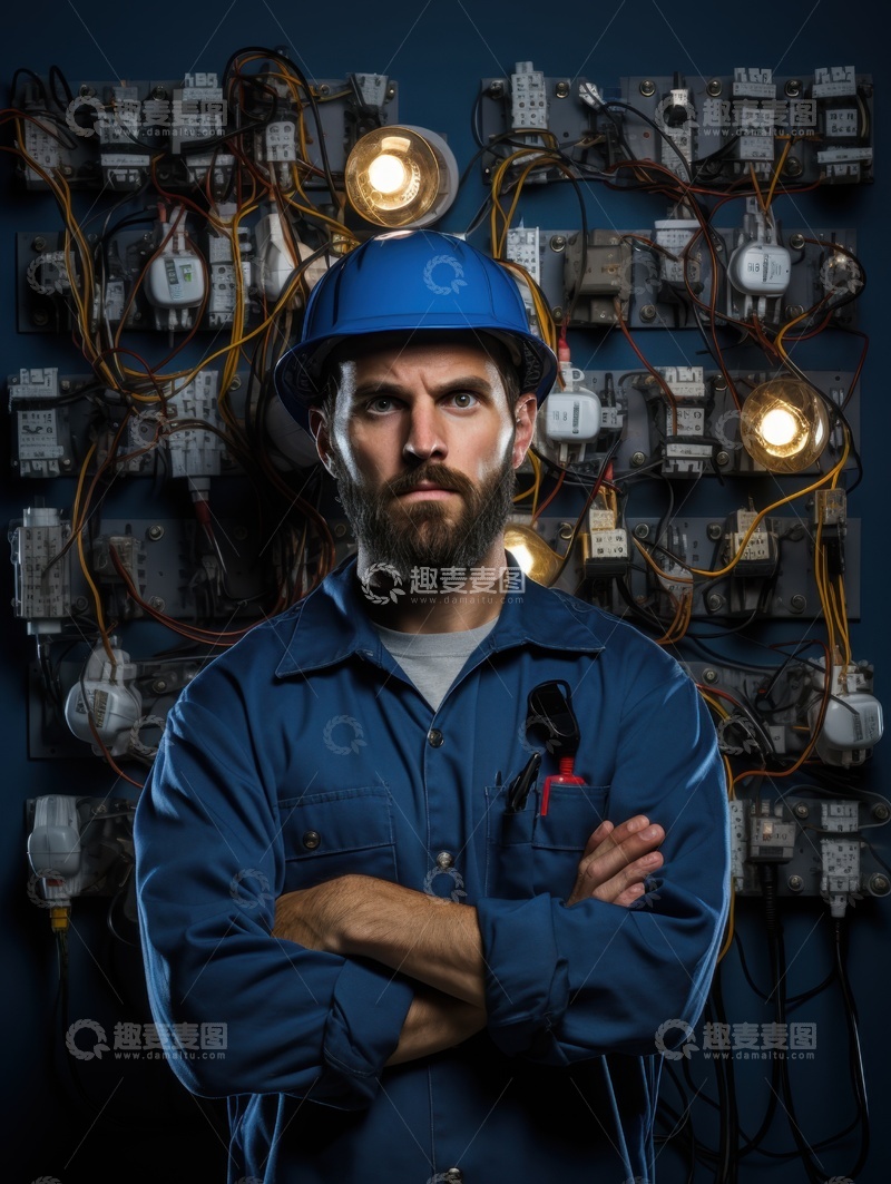 高清大图下载【趣麦麦图】一位电工师傅特写