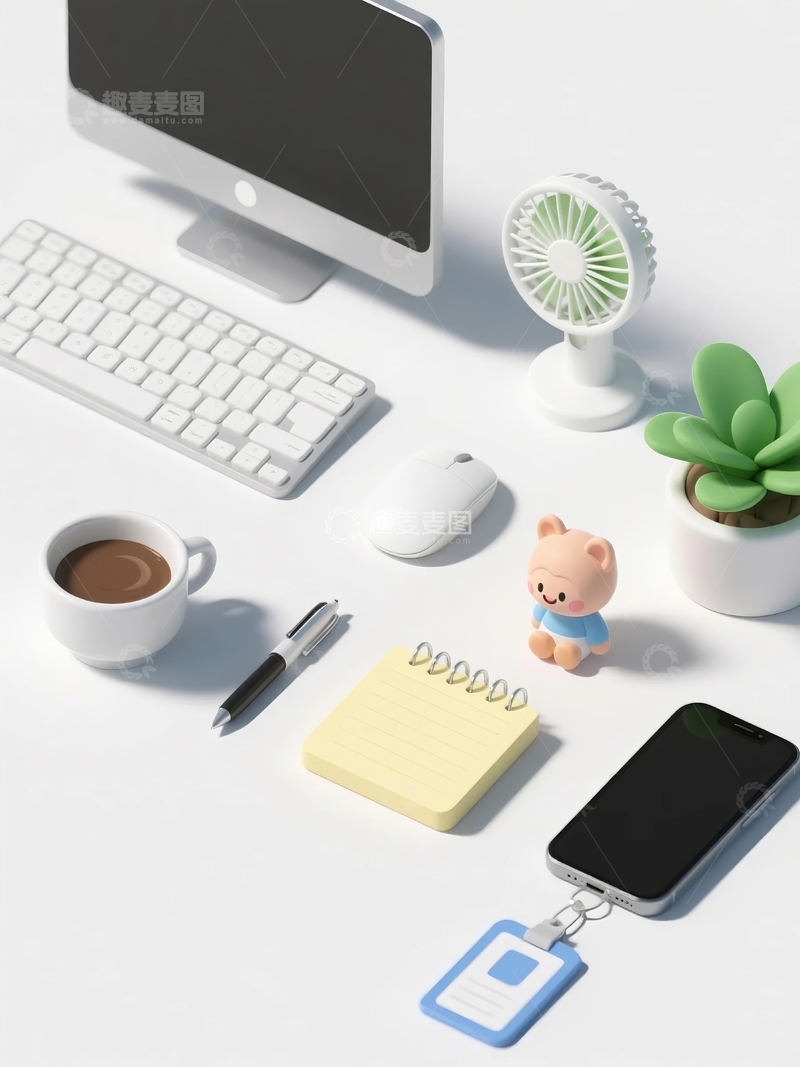 高清大图下载【趣麦麦图】3d卡通办公用品桌面装饰14