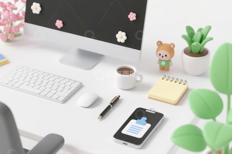 高清大图下载【趣麦麦图】3d卡通办公用品桌面装饰16