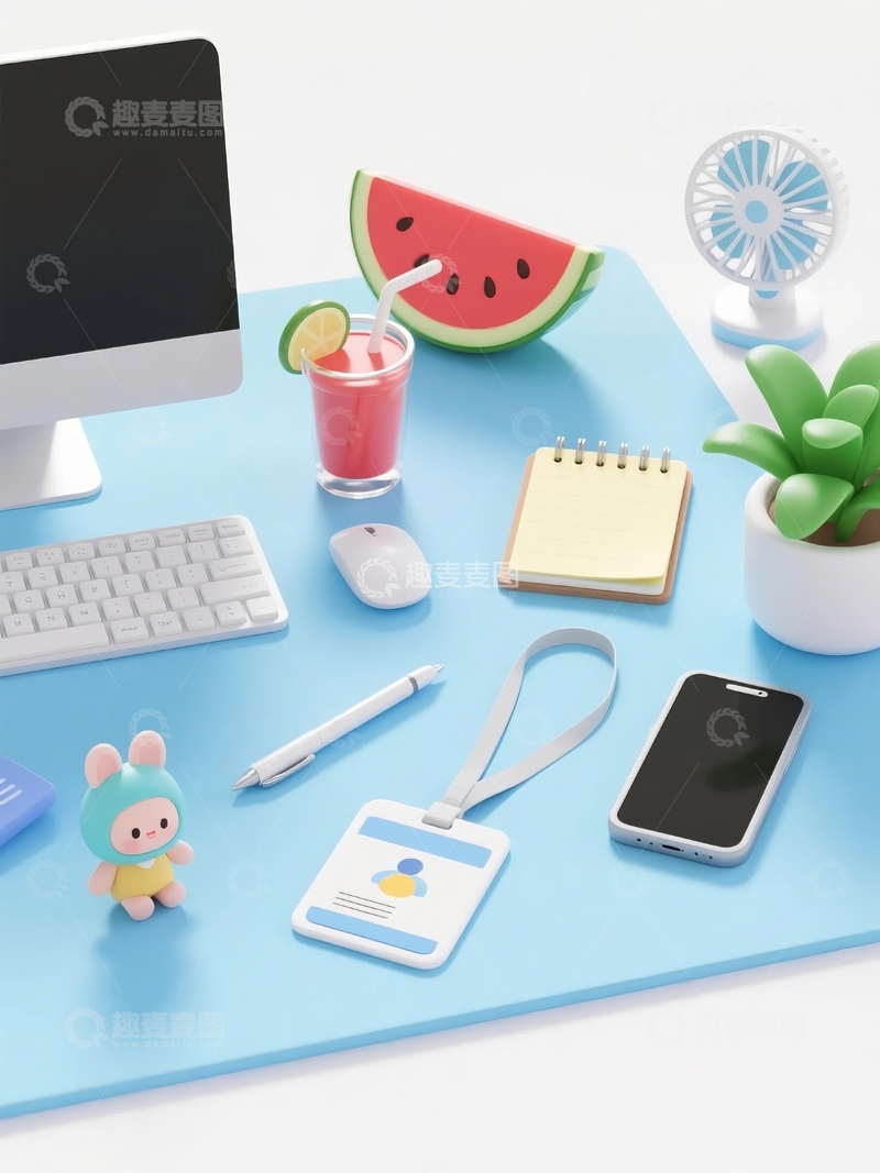 高清大图下载【趣麦麦图】3d卡通办公用品桌面装饰11