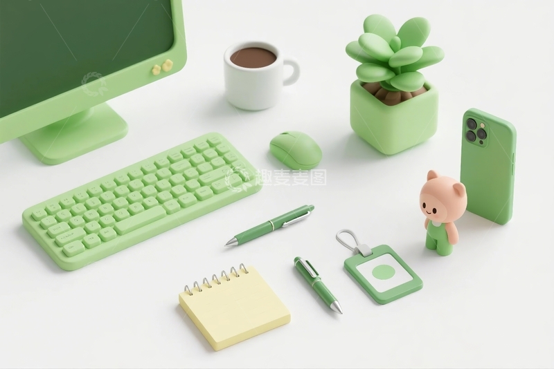 高清大图下载【趣麦麦图】3d卡通办公用品桌面装饰8