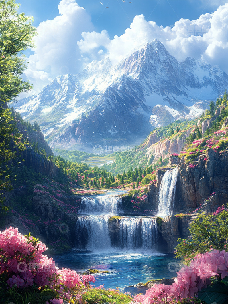 高清大图下载【趣麦麦图】国风插画背景素材69