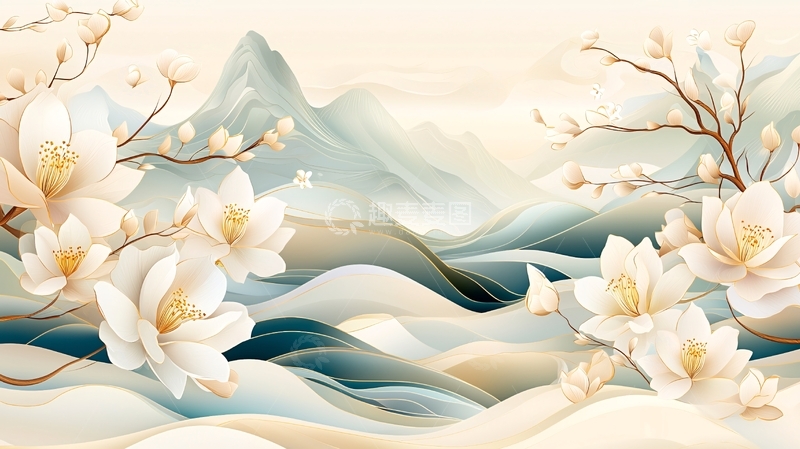 高清大图下载【趣麦麦图】水墨山水花卉
