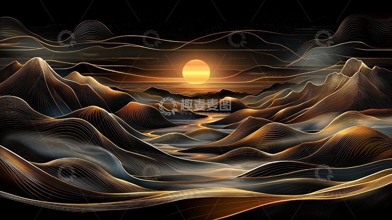 高清大图下载【趣麦麦图】抽象山脉高清图片