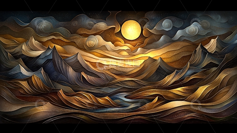 高清大图下载【趣麦麦图】抽象风景画高清图片