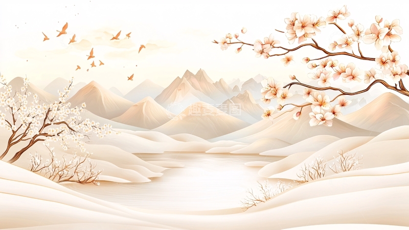 高清大图下载【趣麦麦图】水墨山水花鸟国风淡雅意境