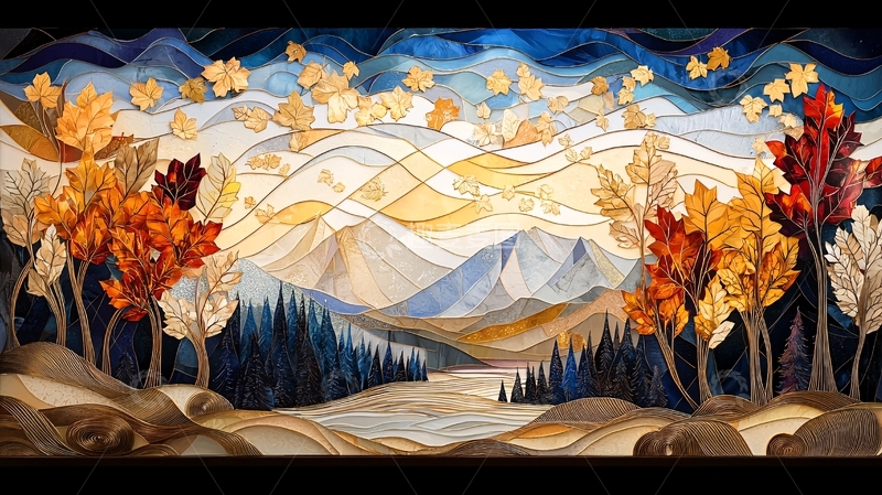 高清大图下载【趣麦麦图】抽象山水风景艺术画