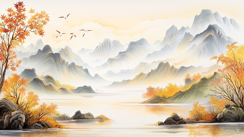 高清大图下载【趣麦麦图】水墨山水高清图片