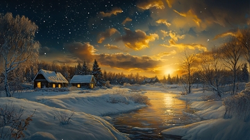 冬季小屋高清图片