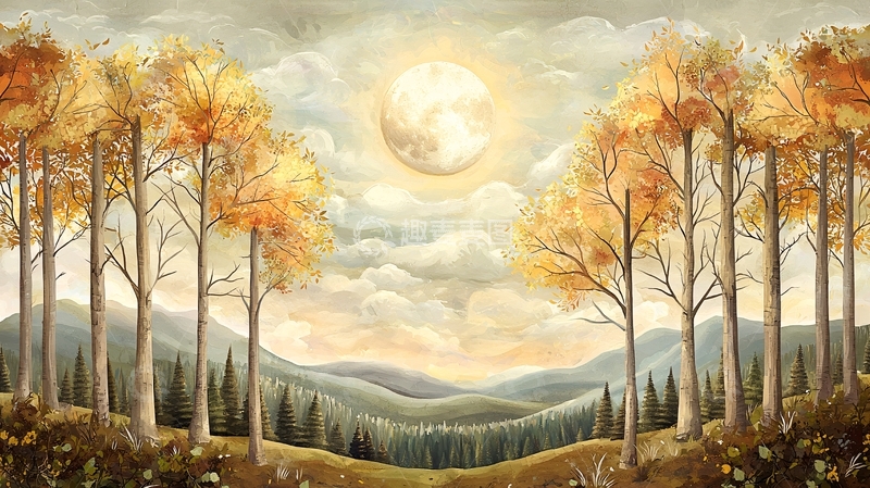 高清大图下载【趣麦麦图】金秋树木高清图片