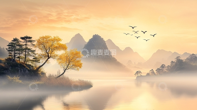 高清大图下载【趣麦麦图】山水画意境高清图片