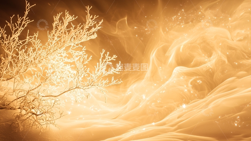 高清大图下载【趣麦麦图】金色梦幻光影抽象背景