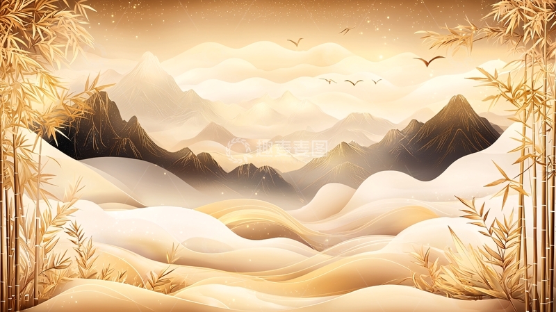 高清大图下载【趣麦麦图】山水画意境唯美风景图