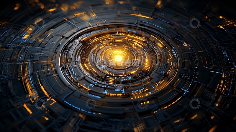 高清大图下载【趣麦麦图】未来科技感圆形机械结构