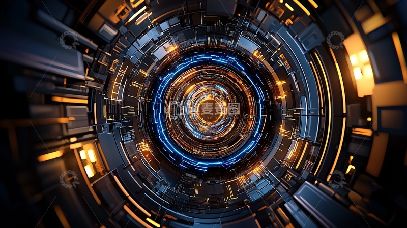 高清大图下载【趣麦麦图】科技感圆形隧道