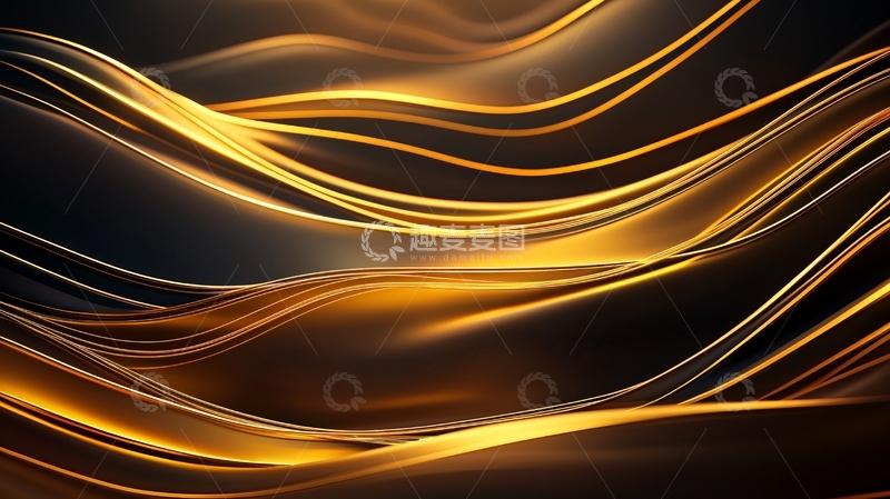 高清大图下载【趣麦麦图】金色流线型背景