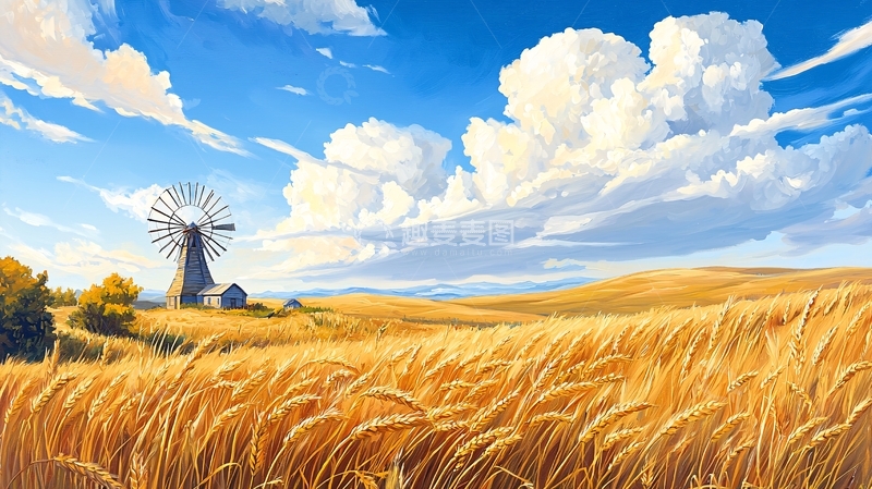 高清大图下载【趣麦麦图】金色的麦田高清图片