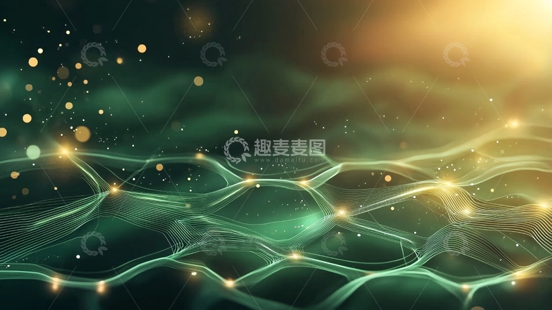 高清大图下载【趣麦麦图】抽象绿色科技背景