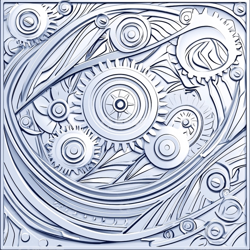 高清大图下载【趣麦麦图】精雕齿轮和线条的图案