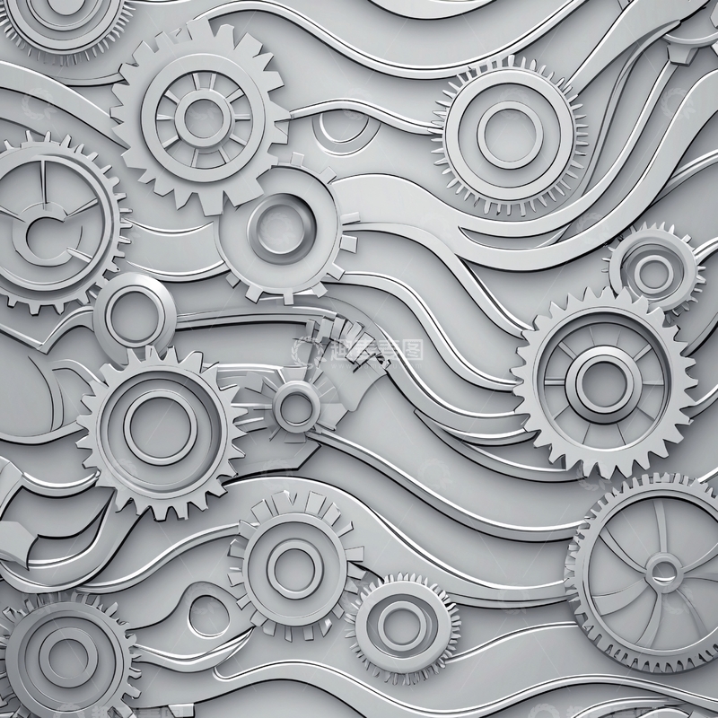 高清大图下载【趣麦麦图】齿轮与波浪的机械艺术