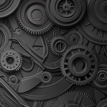 黑色齿轮精密机械