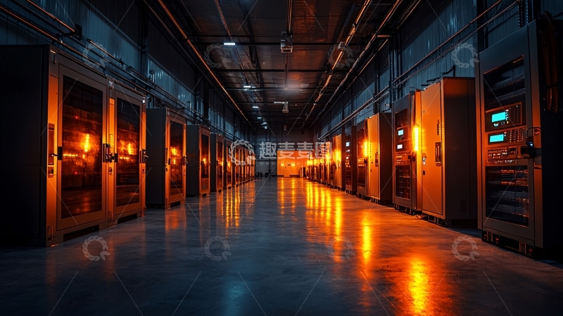 高清大图下载【趣麦麦图】服务器机房长廊内景