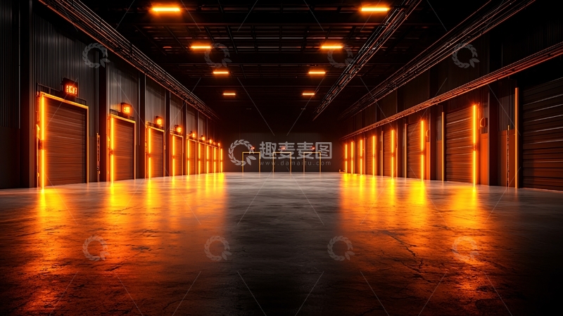 高清大图下载【趣麦麦图】走廊尽头的橙色光